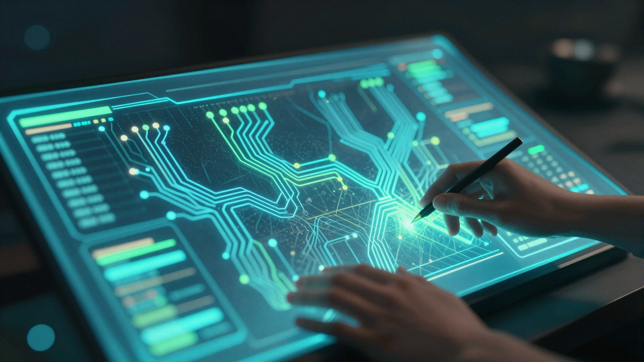 Abstract editorial illustration related to Algorithmic Trading vs Manual Trading: Which Is Better?